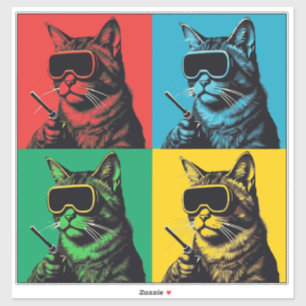 Sticker pour chat de soudage Pop Art - Cool Retro 