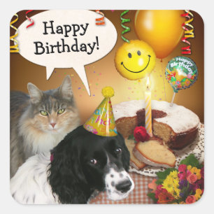 Sticker pour chat et chien d'anniversaire (personn
