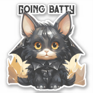 Sticker pour chats de chauve-souris - "Gogo Batty"