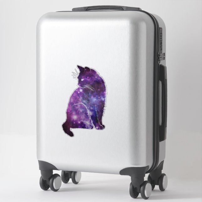 Sticker pour chats d'espace violet (Sur valise)