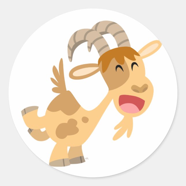 Sticker pour chèvre caricaturale très agréable (Devant)