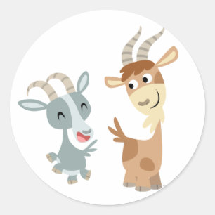 Sticker pour chèvres caricaturales deux mignons