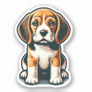 Sticker pour chien beagle