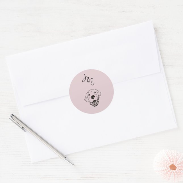 Sticker pour chien d'or rétriever pour Mariage (Enveloppe)
