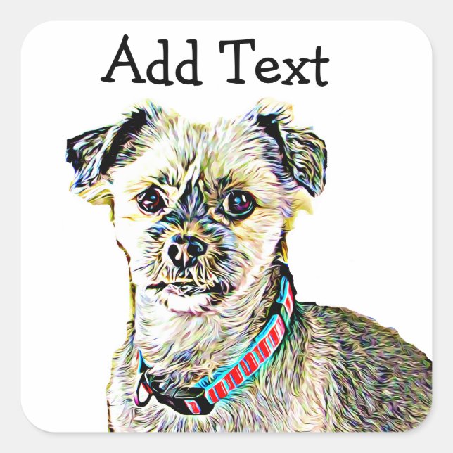 Sticker pour chien drôle Lhaso Apso ou Shitzu Pers (Devant)