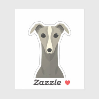 Sticker pour chien gris mignon - Funny Whippet Vin