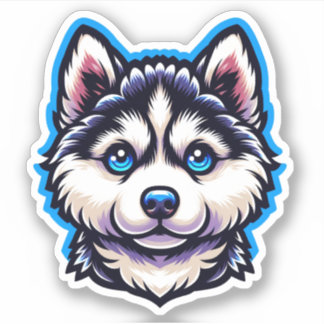 Sticker pour chien Husky