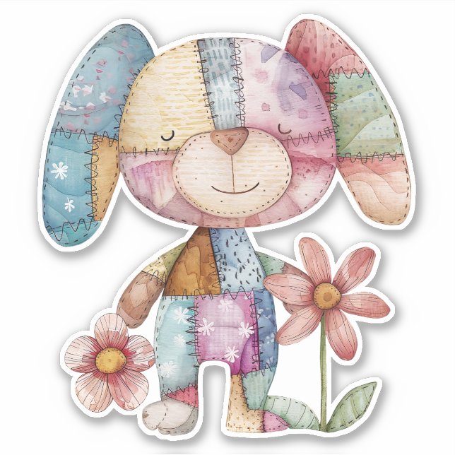 Sticker pour chien mignon Patchwork (Devant)