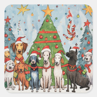 Sticker pour chiens de Noël et de Noël