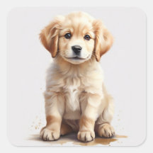 Sticker pour chiot rétrificateur or mignon