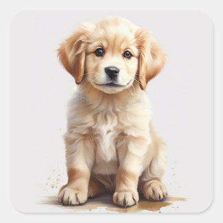 Sticker pour chiot rétrificateur or mignon