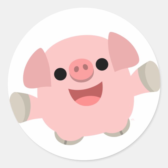 Sticker pour cochon de dessin (Devant)