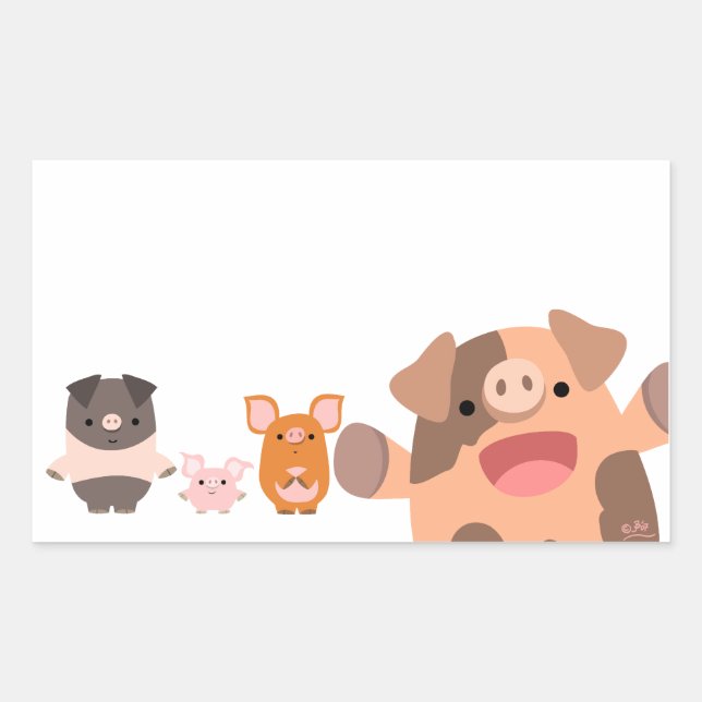 Sticker pour cochons de dessin mignon (Devant)