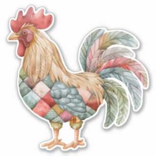 Sticker pour coq en Patchwork