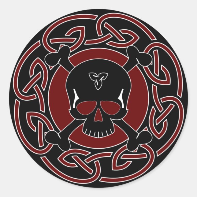 Sticker pour crâne celtique et os croisés (Devant)
