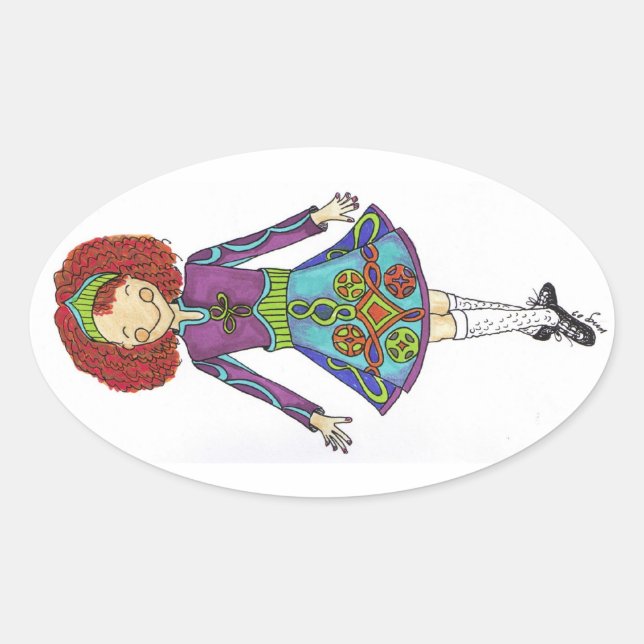 Sticker pour danseur irlandais gingembre (Devant)