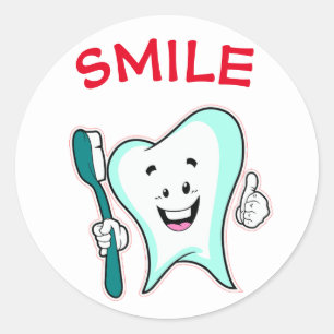 Sticker pour dent avec brosse à dents
