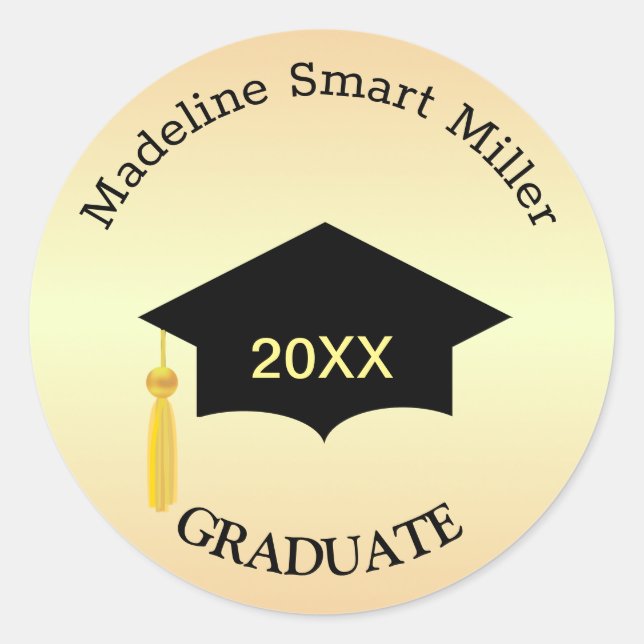 Sticker pour diplômé en nuances Brown dorées (Devant)