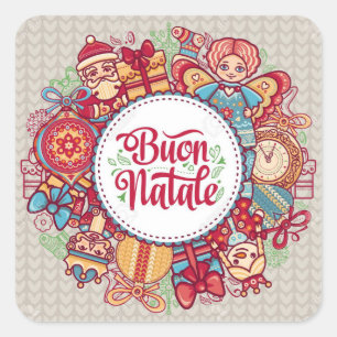 STICKER POUR DIRE **MERCI NOËL** "STYLE ITALIEN"