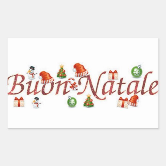 STICKER POUR DIRE **MERCI NOËL** "STYLE ITALIEN" (Devant)