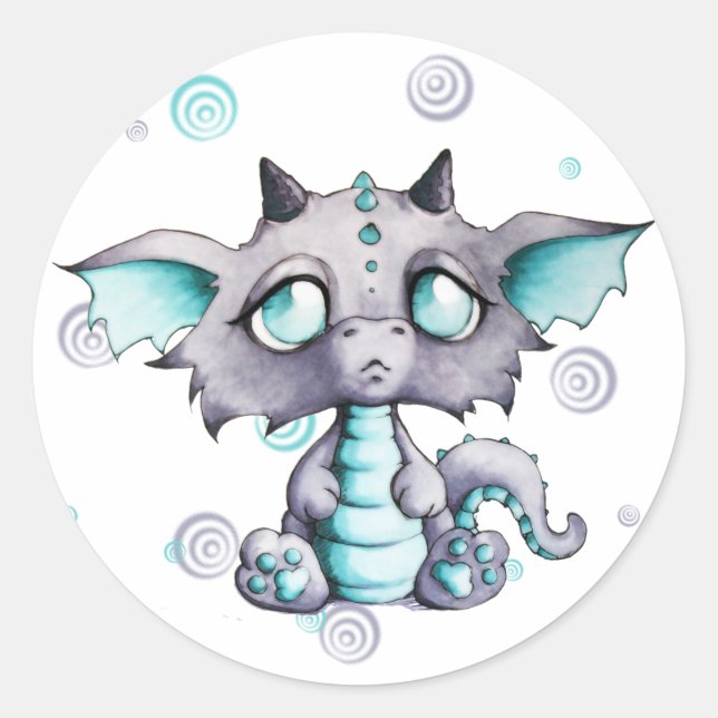 Sticker pour dragon Bébé mignon (Devant)