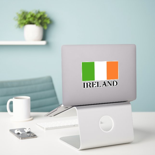 Sticker pour drapeau d'Irlande (Ordinateur portable sur le bureau)