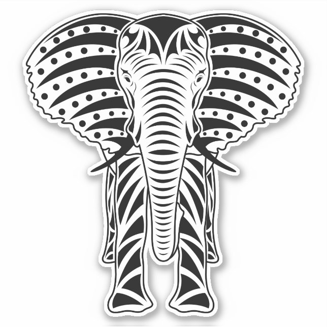 Sticker pour éléphant tribal (Devant)