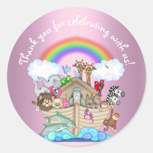 STICKER POUR ENFANTS ANIMAUX DE NOAHS ARK ZOO (Devant)