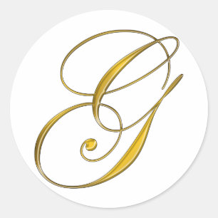 Sticker pour enveloppe de monogramme G or