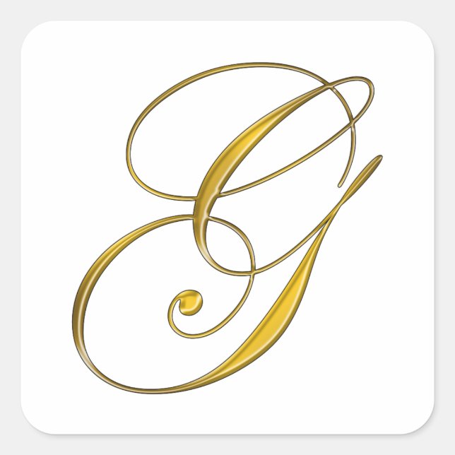 Sticker pour enveloppe de monogramme G or (Devant)