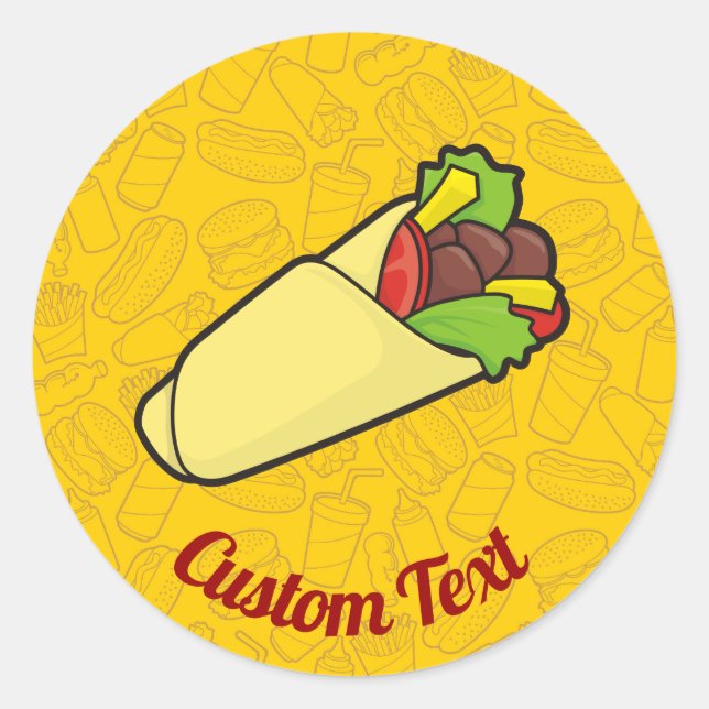 Sticker pour envelopper sandwich Tortilla (Devant)