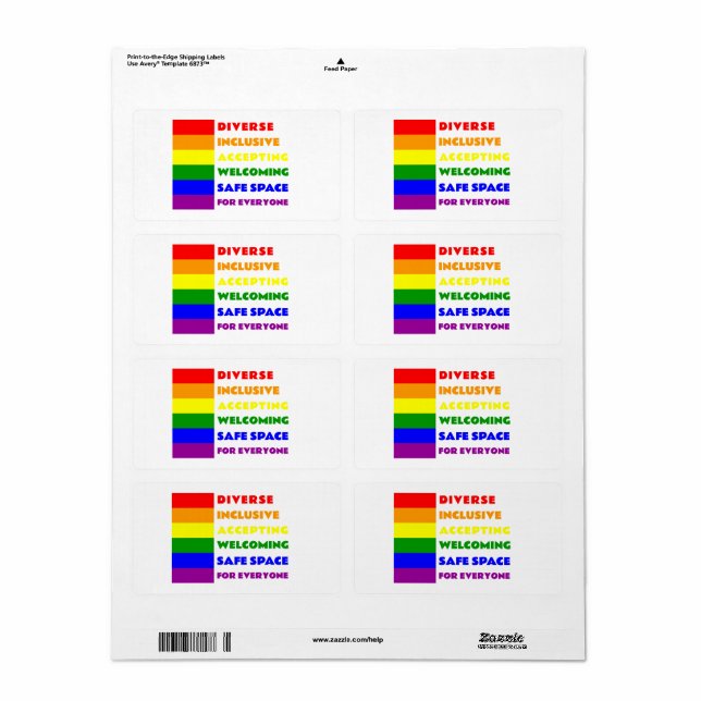 Sticker pour espace sécurisé LGBTQ+ (Feuille entière)