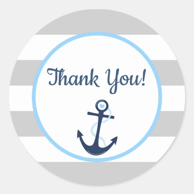 Sticker pour étiquette de Merci de l'Ancre nautiqu (Devant)
