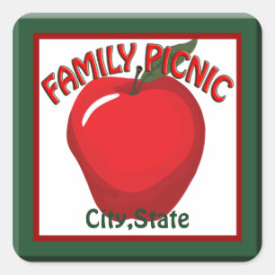 Sticker pour étiquette de nom Apple de pique-niqu