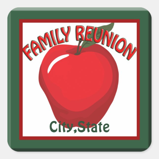 Sticker pour étiquette de nom Apple de réunion de  (Devant)