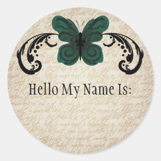 Sticker pour étiquette de nom de papillon brûlé