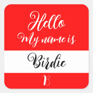 Sticker pour étiquette de nom standard "Hello My N