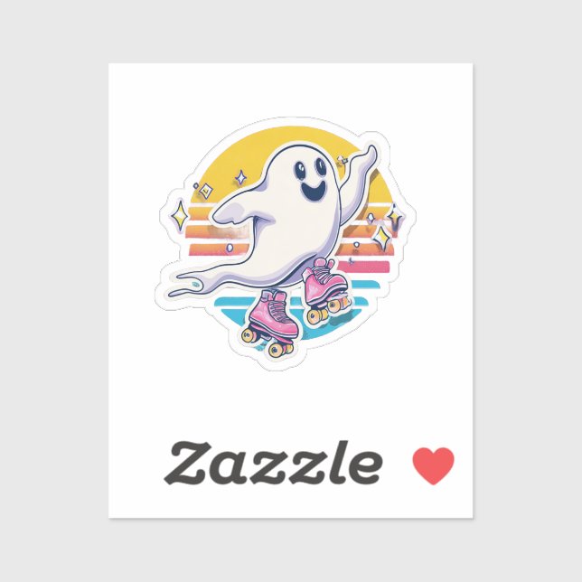 Sticker pour fantôme de patinage - Ghost mignon su (Feuille)
