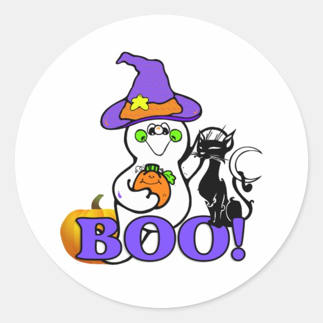 Sticker pour fantôme d'Halloween (Devant)