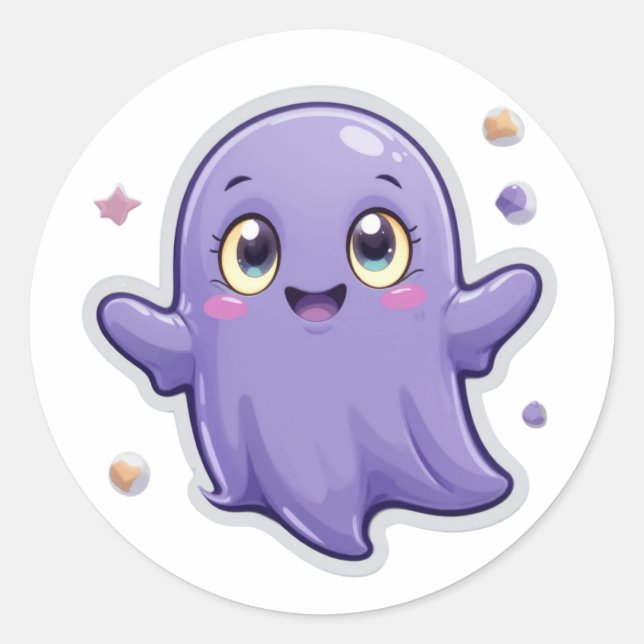 Sticker pour fantôme mou Kawaii - Halloween heureu (Devant)