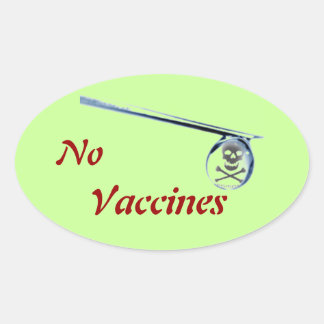 Sticker pour fenêtre ovale "Pas de vaccin"