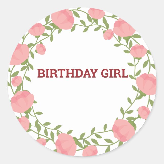 Sticker pour fille d'anniversaire (Devant)