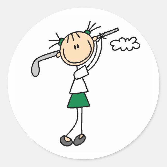 Sticker pour fille de golf (Devant)