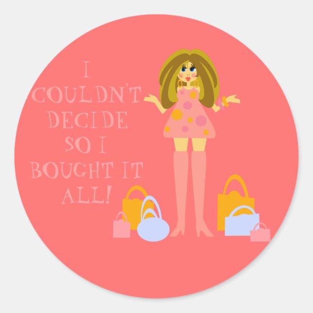 Sticker pour fille de shopping (Devant)