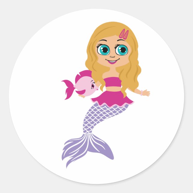 Sticker pour fille de sirène blonde - Fête Faveur (Devant)