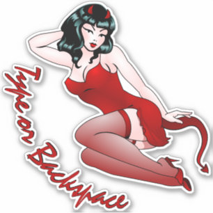 Sticker pour fille diabolique Décalage personnalis
