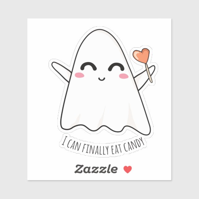 Sticker pour Fille Fantôme Mignonne et drôle Kawai (Feuille)