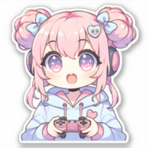 Sticker pour fille Kawaii Gamer - Jeu Pastel migno