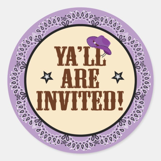 Sticker pour fille - Ya'll sont invités (Devant)