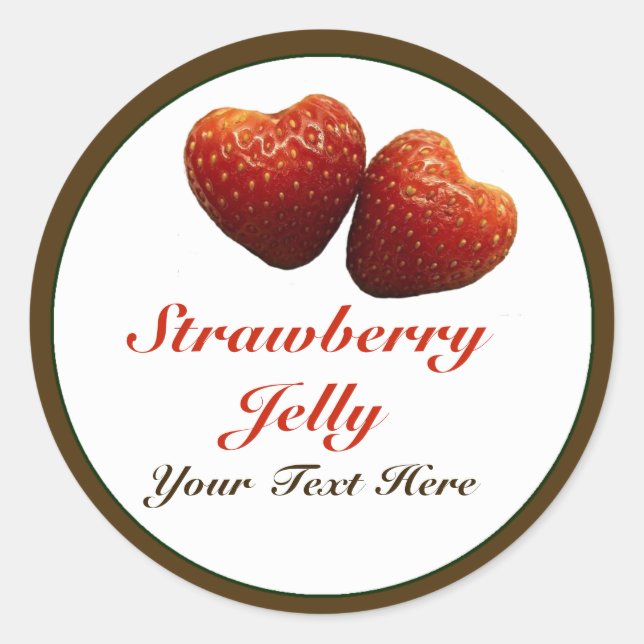 Sticker pour gelée de fraises Coeurs (Devant)